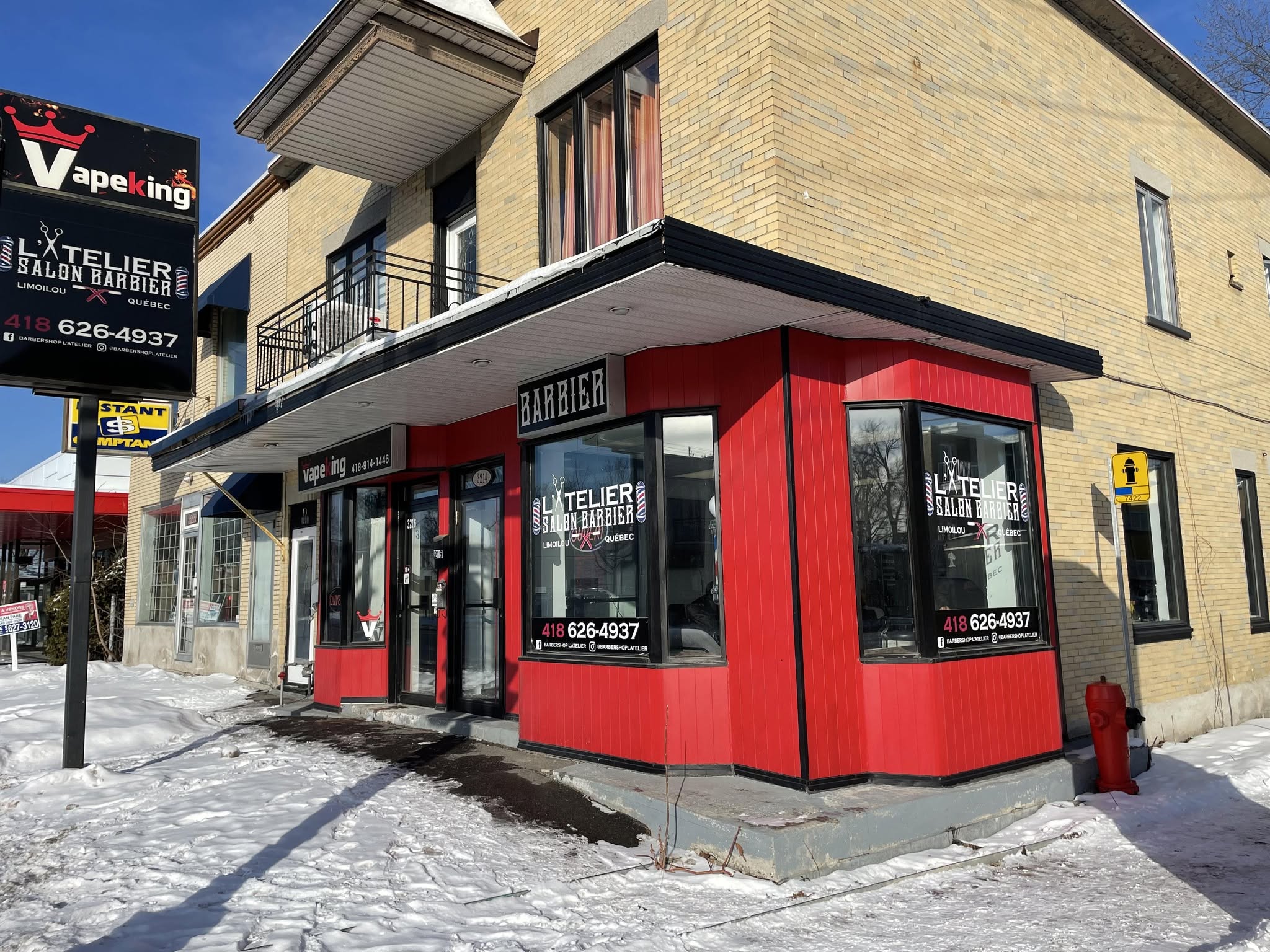 Façade de Barbershop L'Atelier sur la 1re Avenue
